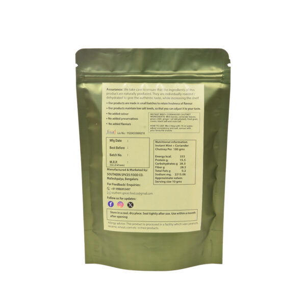 Instant Green Mint Coriander Chutney 225 gms